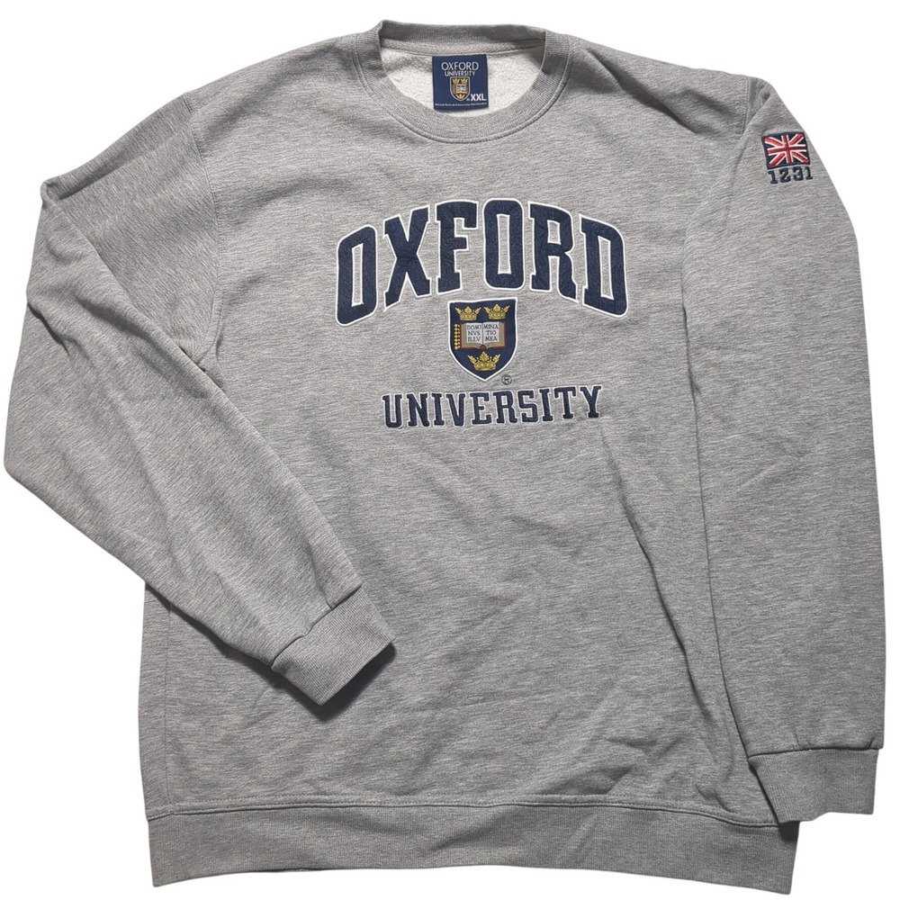 Oxford University Mens XXL Gray Crewneck Sweatshirt Official Merchandise 1231